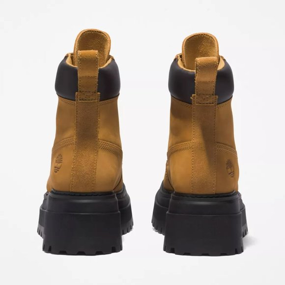 NWOB Timberland Sky 6-Inch Lace Up Wheat Nubuck Leather Platform Boots - Picture 6 of 9